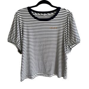 Riley & Rae Striped Puff Sleeve Casual T-Shirt
